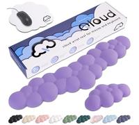 Create-ables Qloud Cloud Wrist Rest Keyboard Wrist Rest for Computer Keyboard Pad, Cloud Keyboard Wrist Rest, Wrist Pad for Keyboard, Memory Foam, Non Slip Base, Comes with Mouse Pad - Lilac Purple