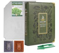 Create-ables Raccoglitore per semi da giardino in salice e fiori di campo, organizer per la conservazione dei semi, raccoglitore da giardino per catalogo di pacchetti può contenere 160 pacchetti con