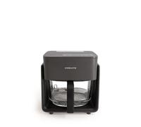 CREATE/AIR FRYER STUDIO CRYSTAL/Friggitrice senza olio 4,2 L con vaporizzatore d'acqua nero/Capacità per 5-6 porzioni, 6 programmi, vassoio in vetro, controllo di tempo e temperatura, 1300W