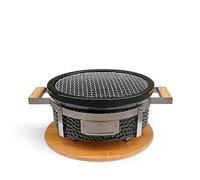 BBQ KAMADO HIBACHI - Barbecue Rotondo Con Griglia E Piastra Nero
