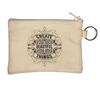 Create Beautiful Things - Portamonete con portachiavi, colore: Beige