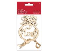 Create Christmas Etichette in Legno, Naturale