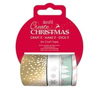 Create Christmas Papermania pastello Craft tape set (4 x 5 m), multi, taglia unica