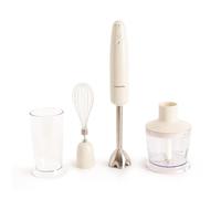 CREATE/FULLMIX RETRO/Frullatore a immersione bianco sporco/Frulla, mescola e monta, 6 velocità, bicchiere graduato da 600ml, senza BPA, bicchiere tritatutto da 500 ml, 1000W