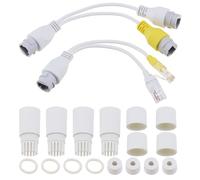 Create idea 1 Paio di Adattatori Splitter PoE Impermeabili Bianchi Adattatori Ethernet RJ45 per Telecamera di Rete CCTV Telecamera IP di Sorveglianza AP Telefono Voip