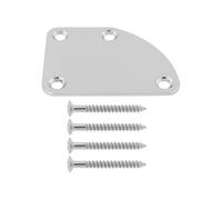 Create idea 1 piastra per collo curvo per chitarra, connettore semicircolare dentellato, piastra di montaggio posteriore con viti per sigari e chitarra elettrica, 64,5 x 51,1 mm, argento