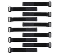 Create idea 10 cinghie adesive nere per batteria, con fibbia, 20 x 200 mm, autoadesive, con gancio e anello antiscivolo, per droni radiocomandati, quad, auto