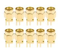 Create idea 10 connettori maschio SMA a 4 pin, 1,7 x 4,2 mm, per montaggio su bordo del pannello PCB, 50 ohm, per antenna radio di trasmissione