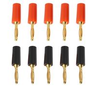 Create idea 10 Pezzi Mini Spina A Banana Da 2 Mm Connettore Per Altoparlante Per Audio Nero Rosso