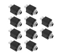 Create idea 10 Pezzi Presa Audio A 3 Pin Presa O Plug Da 6,35 Mm Modello PJ-612 Presa Da Pannello Jack Mono Aperta Con Dado Per Microfono E Amplificatore