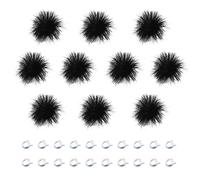 Create idea 10PCS Mini Microfono Peloso Parabrezza Della Macchina Fotografica Mic Vento Muff Microfono Vento Copertura Filtro Vento Parabrezza per Fotocamera Microfono Forniture Esterna Nero