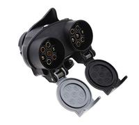 Create idea 13 a 7 Pin Trailer Plug 12N 12 S Twin Adapter Converter Euro Socket Rimorchio Auto Camion Traino Traino 12 V Impermeabile Nero