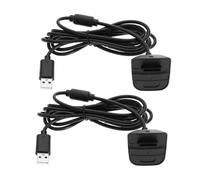 Create idea 2 cavi di ricarica USB di ricambio compatibili con Xbox 360/360 Slim Controller Caricabatterie Accessori Nero