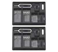 Create idea 2 Kit Supporto per Scheda SIM Adattatore Convertitore Standard da Micro Nano Nano A Micro Nero con Perni di Espulsione Apri Vassoio