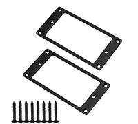 Create idea 2 Pezzi Anelli di Montaggio Pickup Humbucker Neri con Raccordi A Vite Telaio di Copertura Pickup Piatto in Metallo 92x45.5x2mm per Parti di Ricambio per Chitarra Elettrica