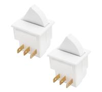 Create idea 2 Pezzi Interruttore Luce Porta Frigorifero A 3 Pin Compatibile Con Whirlpool W11396033 12002646 WPW10656771 40,8x29,3mm 125V/5A 250V/2,5A Sensore Luce Porta Frigorifero Bianco