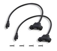 Create idea 2 pezzi Micro USB 2.0 5 pin maschio a femmina cavo di estensione 0,3 m con foro di montaggio a pannello incluse viti di montaggio per il trasferimento di dati con computer
