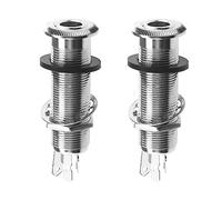 Create idea 2 prese jack stereo a cilindro da 6,35 mm con 4 pin per chitarra e basso da 1/4 di pollice a cilindro jack di ingresso e uscita jack accessori per chitarra rame argento