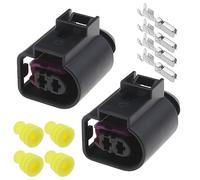 Create idea 2 set di 2 prese con terminali con guarnizioni in gomma 4D0971992 compatibile con VW Golf compatibile con Audi A3 A4 A6 Q5 spina connettore Horn