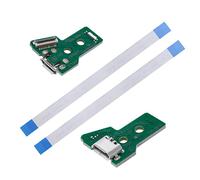 Create idea 2 x scheda di interfaccia JDS-055 e cavo a nastro a 12 pin compatibile con PS4 Pro e PS4 Slim Wireless Controller sostituzione porta assemblaggio