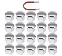 Create idea 20 Pezzi Copridadi Ruota Argento Cromato Copri Bulloni Mozzo Protezioni Esagonali Da 21 Mm Con Strumento Di Rimozione Compatibile Con Range Rover Evoque Ducato