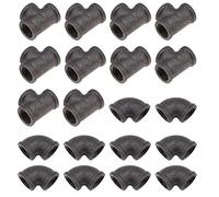 Create idea 20 Pezzi Set Combinato A T A Gomito Da 1/2 Pollice Raccordi Per Tubi Filettati In Ghisa Malleabile Retrò Per Portasciugamani Scaffali Stendibiancheria Mobili Accessori Decorativi