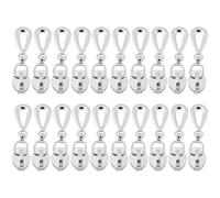 Create idea 20 Pz N. 5 Cerniere Lampo Non Bloccabili In Argento Cursori 6 Mm In Metallo A Forma Di Goccia Cursore 4 Cm Per Cerniere A Spirale In Nylon Per Cerniere Lampo Aperte Da 6 Mm Cursori Argento