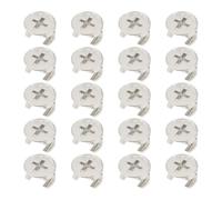 Create idea 20 viti eccentriche per mobili, 110630, dadi di bloccaggio eccentrici, 14,3 x 9,3 mm, viti di ricambio compatibili con mobili IKEA, argento
