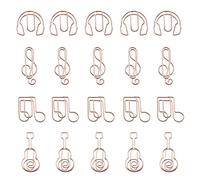 Create idea 20PCS Musica A Tema Clip di Carta Chiave di Treble Nota Musicale Cuffia Forma Chitarra Metallo Clip di Carta Creativa Forniture per Ufficio Scuola Oro