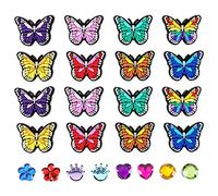 Create idea 24 ciondoli a forma di farfalla, accessori decorativi per scarpe, in PVC, per scarpe strappate, zoccoli da giardino, sandali da spiaggia, scarpe estive da acqua, scarpe slip-on, PVC