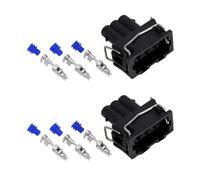 Create idea 2pcs 3 Pin Car Wire Harness Connector 357972753 Impermeabile Connettore Elettrico Spina con Terminali Compatibile con Seat Compatibile con Skoda
