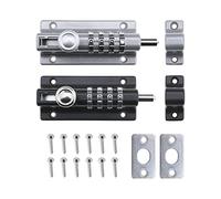 Create idea 2PCS 4 cifre combinazione password bullone di bloccaggio senza chiave Sucurity Scivolo fermo resistente scorrevole lucchettabile con viti anti-manomissione per cancelli in legno