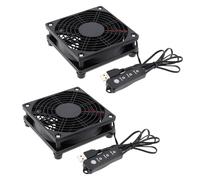 Create idea 2pcs Ventole Per Router PC Da 120 Mm Con Regolatore A 3 Velocità Per Router Modem DVR TV Box 5 V USB