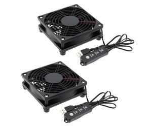 Create idea 2pcs Ventole Per Router PC Da 120 Mm Con Regolatore A 3 Velocità Per Router Modem DVR TV Box 5 V USB