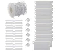 Create idea 31Pcs Verticale Cieco Pesi Accessori Kit di Riparazione 89mm Verticale Cieco Top Appendini 10M Catena e Connettore Plastica Ricambio FAI DA TE