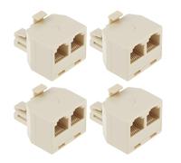 Create idea 4 adattatori splitter telefonici RJ12 6P6C da 1 maschio a 2 femmina, splitter per linea telefonica per fax fisso