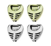 Create idea 4 custodie di ricambio per plettro per chitarra, 32 x 36 x 11 mm, oro e argento