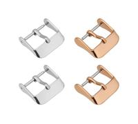 Create idea 4 fibbie di ricambio per cinturino in acciaio inox, compatibile con Seiko, compatibile con Grand Seiko, oro rosa e argento, 16 mm