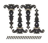 Create idea 4 Pezzi Cerniere Antiche In Bronzo Cerniere Intagliate Retrò Decorazione Per Mobili In Legno Ferramenta Per Cancelli In Metallo Per Scatola Di Legno Vintage Cassetto dell'armadio