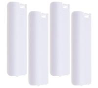 Create idea 4PCS batteria posteriore copertura della porta Shell compatibile con Nintendo Wii telecomando di ricambio coperchio della batteria in plastica bianco