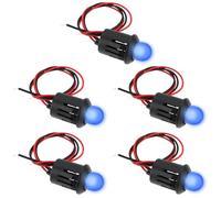 Create idea 5 luci deterrenti per furto auto, 12 V, LED, 10 mm, per auto, moto, capannoni, barche, blu