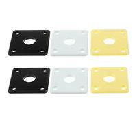 Create idea 6 pezzi piastra jack curva in plastica quadrata compatibile con USA Les Paul compatibile con Epiphone Les Paul Guitar 2 Cream & 2 Black & White
