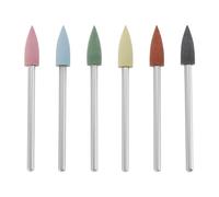 Create idea 6pcs 2,35mm Silicone Lucidatura Installazione Testa Smerigliatura Strumento Rotante A Punta Ruota Strumento Adatto Del Metallo Rosa Blu Nero Verde Marrone Giallo
