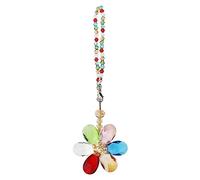 Create idea Acchiappasole multicolore a forma di fiore in cristallo, ornamento da appendere allo specchietto retrovisore dell'auto, accessorio decorativo per interni automobilistici, lunghezza 15 cm