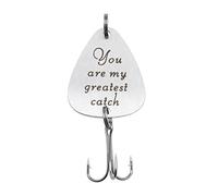 Create idea Amo Triplo Personalizzato Amo Da Pesca In Acciaio Inossidabile Con Incisione Parole "You are my greatest catch" Regalo Romantico Per Fidanzato Marito Pescatore