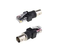 Create idea BNC femmina a RJ45 maschio RF coassiale connettori accoppiatori adattatori per apparecchiature di monitoraggio computer periferiche confezione da 2