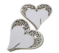 Create idea Confezione da 50 segnaposto a forma di cuore bianco tagliato al laser per bicchieri da vino, decorazione per matrimoni