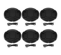 Create idea Copriobiettivo anteriore a scatto per fotocamera da 52 mm, compatibile con Nikon, compatibile con Sony, compatibile con Canon con corda anti-smarrimento, 6 pezzi