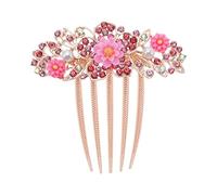 Create idea Fiore pettine per capelli strass sposa copricapo decorativo accessori per capelli per matrimonio nuziale francese Twist panino completo Updos basso panino acconciature rosa