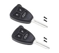 Create idea Guscio di ricambio per chiave auto, a 3 pulsanti, compatibile con Chrysler 300C Dodge Jeep con lama chiave non tagliata, 2 pezzi